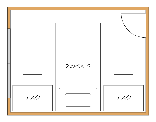 6畳 寝室 レイアウト 2人 Interior